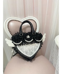 Ank Rouge（アンクルージュ）の「【痛バ】キラキラツイードの天使のハート痛バ（ショルダーバッグ）」