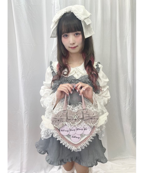Ank Rouge（アンクルージュ）の「【痛バ】キラキラツイードの天使のハート痛バ（ショルダーバッグ・レディース・ピンク/ブラック・FREE）」の12枚目の写真