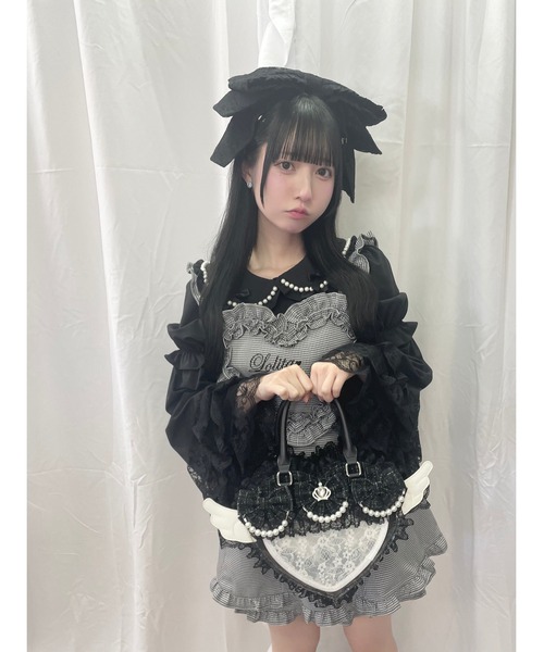 Ank Rouge（アンクルージュ）の「【痛バ】キラキラツイードの天使のハート痛バ（ショルダーバッグ・レディース・ピンク/ブラック・FREE）」の13枚目の写真