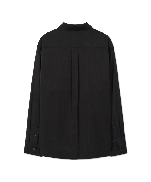 WEST GRAND BOULEVARD（ウエストグランドブルバード）の「ニュートラルシルキー レーヨン ミリタリーシャツ BLACK（シャツ/ブラウス・メンズ・その他・MEDIUM/LARGE）」の2枚目の写真