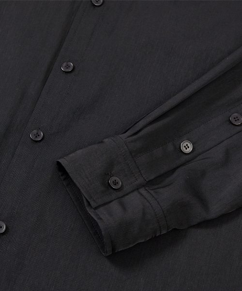 WEST GRAND BOULEVARD（ウエストグランドブルバード）の「ニュートラルシルキー レーヨン ミリタリーシャツ BLACK（シャツ/ブラウス・メンズ・その他・MEDIUM/LARGE）」の3枚目の写真