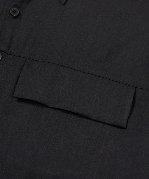 WEST GRAND BOULEVARD（ウエストグランドブルバード）の「ニュートラルシルキー レーヨン ミリタリーシャツ BLACK（シャツ/ブラウス・メンズ・その他・MEDIUM/LARGE）」の7枚目の写真