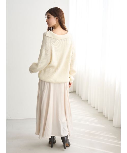 SNIDEL（スナイデル）の「キーネックニットセットキャミワンピース（ワンピース・レディース・グレー/アイボリー/ミント・0/1）」の7枚目の写真