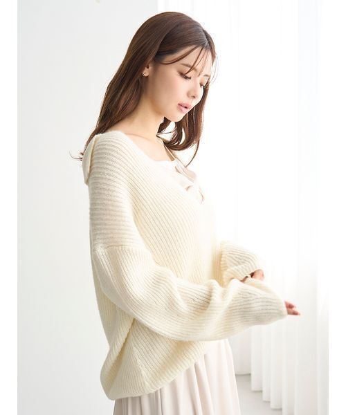 SNIDEL（スナイデル）の「キーネックニットセットキャミワンピース（ワンピース・レディース・グレー/アイボリー/ミント・0/1）」の9枚目の写真