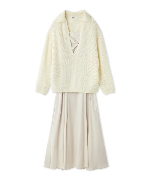 SNIDEL（スナイデル）の「キーネックニットセットキャミワンピース（ワンピース・レディース・グレー/アイボリー/ミント・0/1）」の19枚目の写真