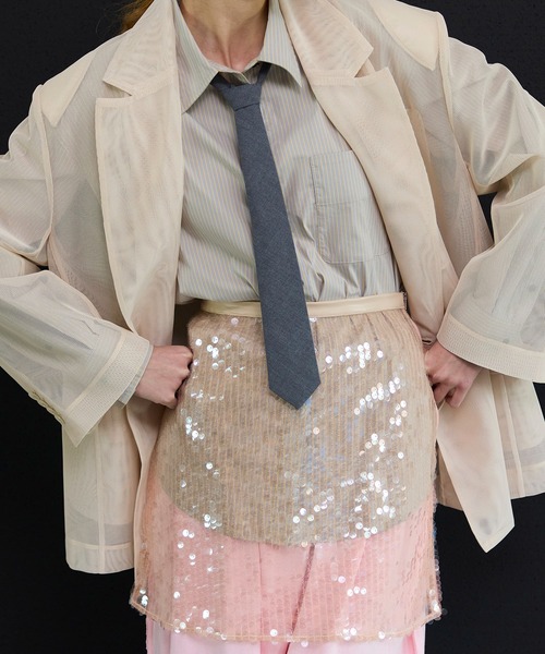 MAISON SPECIAL(メゾンスペシャル)の「Polka Dot Sequin Mini Skirt/ドットスパンコールミニスカート(スカート・レディース・ライム/オレンジ・FREE)」の2枚目の写真