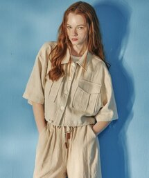 manavis7（マナビスセブン）の「Linen short jacket [natural]（デニムジャケット）」