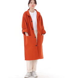 SAINTCREW（セントクルー）の「パティグロールアップロングトレンチボタンコート FBL-700 ブリック（トレンチコート）」