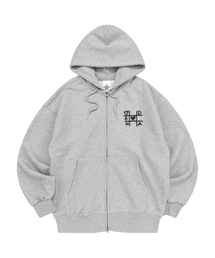 TIC-TAC-TOE HOOD ZIP-UP (MELANGE)