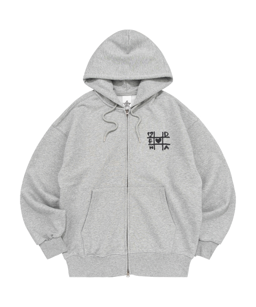 KENDA(ケンダ)の「TIC-TAC-TOE HOOD ZIP-UP (MELANGE)(パーカー・レディース・チャコールグレー・SMALL/MEDIUM)」の1枚目の写真