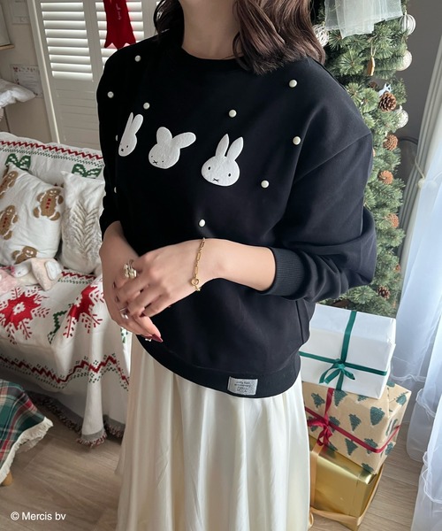 MIIA(ミーア)の「miffy 裏起毛スウェット(スウェット・レディース・ブラック/ネイビー/オフホワイト・FREE)」の2枚目の写真