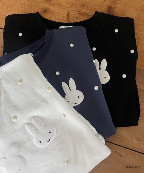 MIIA(ミーア)の「miffy 裏起毛スウェット(スウェット・レディース・ブラック/ネイビー/オフホワイト・FREE)」の4枚目の写真