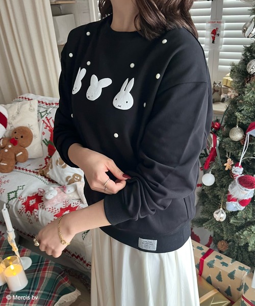 MIIA(ミーア)の「miffy 裏起毛スウェット(スウェット・レディース・ブラック/ネイビー/オフホワイト・FREE)」の12枚目の写真