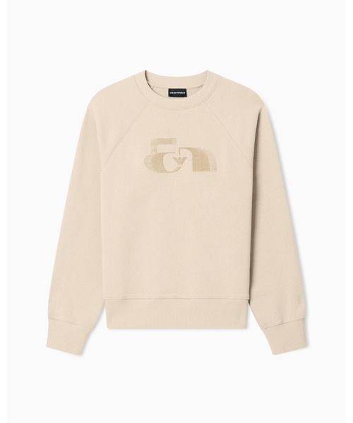 EMPORIO ARMANI（エンポリオアルマーニ）の「【エンポリオ アルマーニ】スウェットシャツ ジャージー オーバーサイズ フロックロゴ（スウェット・メンズ・ブラック/ベージュ・LARGE/X-LARGE/SMALL/MEDIUM）」の3枚目の写真