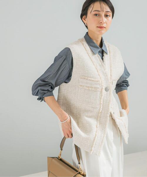 URBAN RESEARCH ROSSO WOMEN（アーバンリサーチ　ロッソ）の「ツイードオーバージレ（ベスト・レディース・ベージュ/ピンク系その他・FREE）」の2枚目の写真