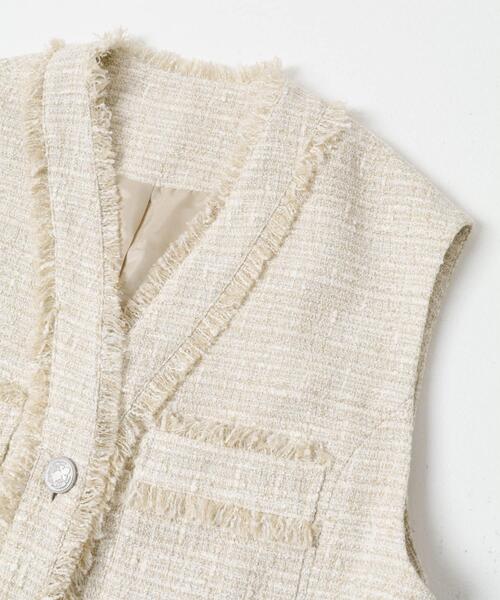 URBAN RESEARCH ROSSO WOMEN（アーバンリサーチ　ロッソ）の「ツイードオーバージレ（ベスト・レディース・ベージュ/ピンク系その他・FREE）」の21枚目の写真