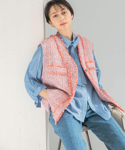 URBAN RESEARCH ROSSO WOMEN(アーバンリサーチ ロッソ)の「ツイードオーバージレ(ベスト・レディース・ベージュ/ピンク系その他・FREE)」の11枚目の写真
