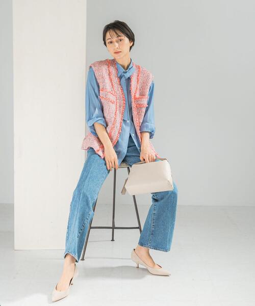 URBAN RESEARCH ROSSO WOMEN（アーバンリサーチ　ロッソ）の「ツイードオーバージレ（ベスト・レディース・ベージュ/ピンク系その他・FREE）」の3枚目の写真