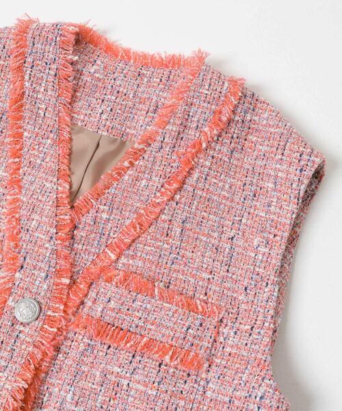 URBAN RESEARCH ROSSO WOMEN（アーバンリサーチ　ロッソ）の「ツイードオーバージレ（ベスト・レディース・ベージュ/ピンク系その他・FREE）」の9枚目の写真