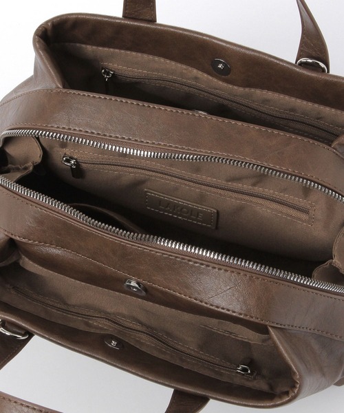 LAKOLE（ラコレ）の「3ルーム2WAYボストンバッグ / 633898（ボストンバッグ・レディース・ブラウン/オフホワイト/ブラック・FREE）」の13枚目の写真