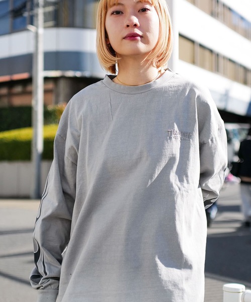 THRASHER（スラッシャー）の「FLAME Pigment L/S T-SHIRTS/THRASHER スラッシャー フレイム ロンT 長袖Tシャツ ピグメント加工（Tシャツ/カットソー・メンズ・チャコールグレー/グレー・MEDIUM/LARGE/X-LARGE）」の5枚目の写真