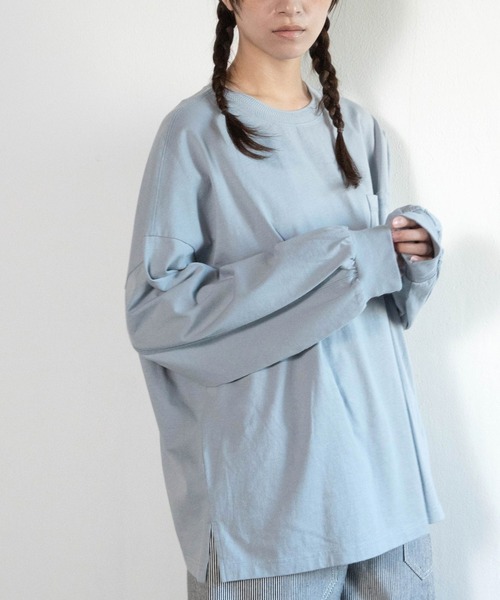 URCH RNA(アーチ アールエヌエー)の「M2587 襟柄編みのBITロンT(Tシャツ/カットソー・レディース・ブルーグレー/オフホワイト/ブラック・FREE)」の3枚目の写真
