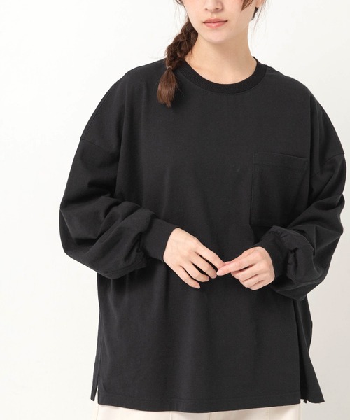 URCH RNA(アーチ アールエヌエー)の「M2587 襟柄編みのBITロンT(Tシャツ/カットソー・レディース・ブルーグレー/オフホワイト/ブラック・FREE)」の1枚目の写真