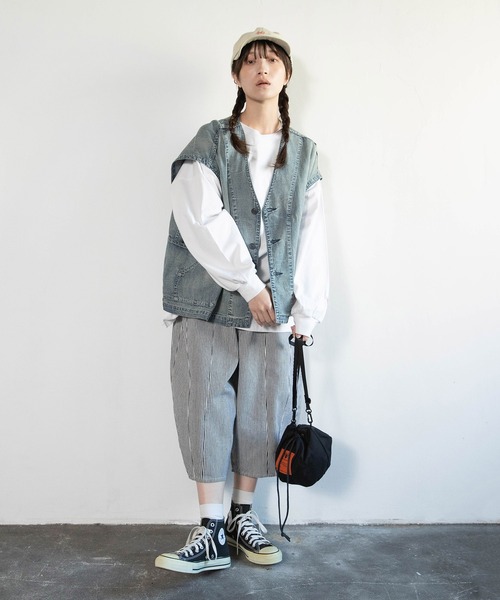 URCH RNA(アーチ アールエヌエー)の「M2587 襟柄編みのBITロンT(Tシャツ/カットソー・レディース・ブルーグレー/オフホワイト/ブラック・FREE)」の14枚目の写真