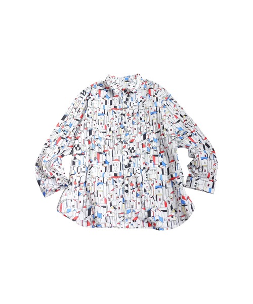 antiqua(アンティカ)の「街柄 プリント シャツ(シャツ/ブラウス・レディース・ホワイト・ONESIZE)」の8枚目の写真