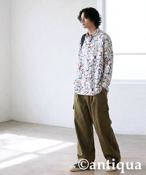 antiqua(アンティカ)の「街柄 プリント シャツ(シャツ/ブラウス・レディース・ホワイト・ONESIZE)」の17枚目の写真