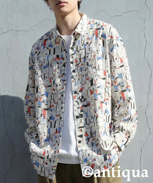 antiqua(アンティカ)の「街柄 プリント シャツ(シャツ/ブラウス・レディース・ホワイト・ONESIZE)」の18枚目の写真