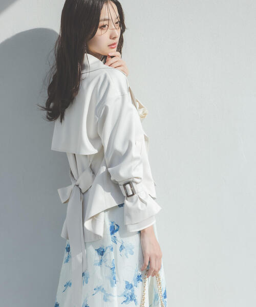 PROPORTION BODY DRESSING（プロポーションボディドレッシング）の「＜防シワ/花粉リリース＞ショートトレンチ / 1216155101（トレンチコート・レディース・ベージュ/ホワイト系その他/グレー・SMALL/MEDIUM）」の2枚目の写真