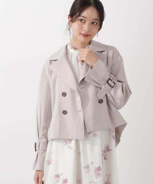 PROPORTION BODY DRESSING(プロポーションボディドレッシング)の「<防シワ/花粉リリース>ショートトレンチ / 1216155101(トレンチコート・レディース・ベージュ/ホワイト系その他/グレー・SMALL/MEDIUM)」の5枚目の写真