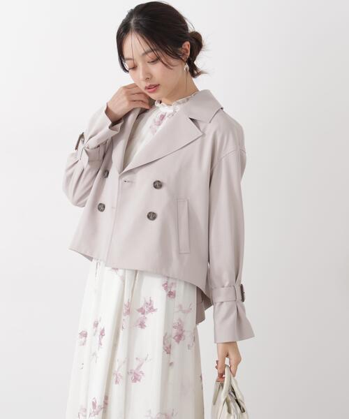PROPORTION BODY DRESSING(プロポーションボディドレッシング)の「<防シワ/花粉リリース>ショートトレンチ / 1216155101(トレンチコート・レディース・ベージュ/ホワイト系その他/グレー・SMALL/MEDIUM)」の6枚目の写真
