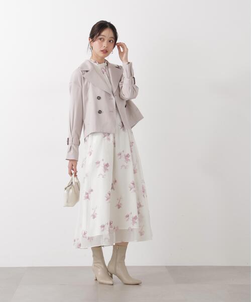 PROPORTION BODY DRESSING(プロポーションボディドレッシング)の「<防シワ/花粉リリース>ショートトレンチ / 1216155101(トレンチコート・レディース・ベージュ/ホワイト系その他/グレー・SMALL/MEDIUM)」の7枚目の写真