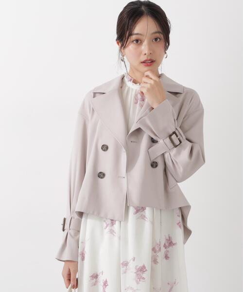 PROPORTION BODY DRESSING（プロポーションボディドレッシング）の「＜防シワ/花粉リリース＞ショートトレンチ / 1216155101（トレンチコート・レディース・ベージュ/ホワイト系その他/グレー・SMALL/MEDIUM）」の6枚目の写真