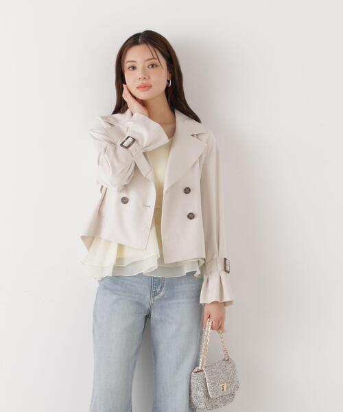 PROPORTION BODY DRESSING（プロポーションボディドレッシング）の「＜防シワ/花粉リリース＞ショートトレンチ / 1216155101（トレンチコート・レディース・ベージュ/ホワイト系その他/グレー・SMALL/MEDIUM）」の13枚目の写真