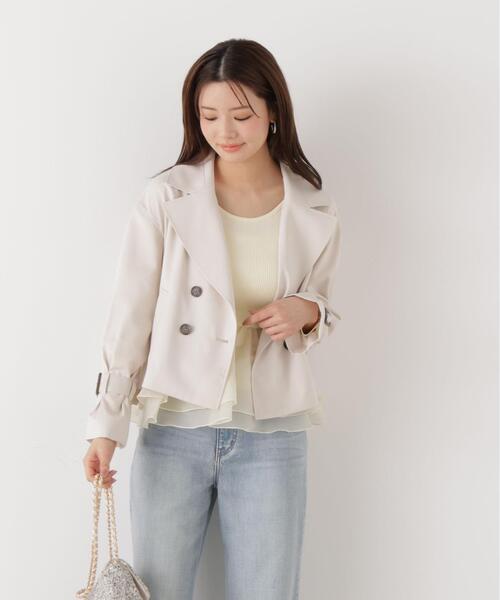 PROPORTION BODY DRESSING（プロポーションボディドレッシング）の「＜防シワ/花粉リリース＞ショートトレンチ / 1216155101（トレンチコート・レディース・ベージュ/ホワイト系その他/グレー・SMALL/MEDIUM）」の14枚目の写真