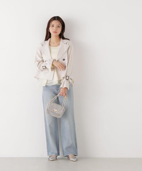 PROPORTION BODY DRESSING（プロポーションボディドレッシング）の「＜防シワ/花粉リリース＞ショートトレンチ / 1216155101（トレンチコート・レディース・ベージュ/ホワイト系その他/グレー・SMALL/MEDIUM）」の15枚目の写真