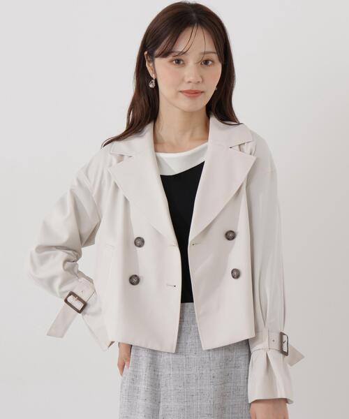PROPORTION BODY DRESSING（プロポーションボディドレッシング）の「＜防シワ/花粉リリース＞ショートトレンチ / 1216155101（トレンチコート・レディース・ベージュ/ホワイト系その他/グレー・SMALL/MEDIUM）」の16枚目の写真
