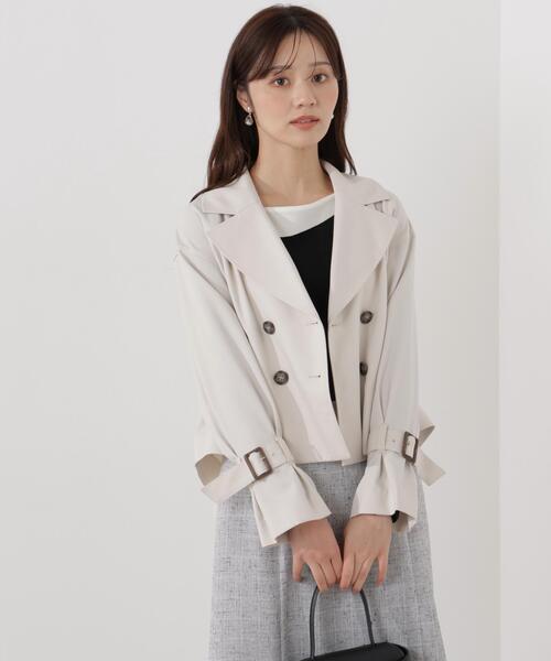 PROPORTION BODY DRESSING（プロポーションボディドレッシング）の「＜防シワ/花粉リリース＞ショートトレンチ / 1216155101（トレンチコート・レディース・ベージュ/ホワイト系その他/グレー・SMALL/MEDIUM）」の17枚目の写真