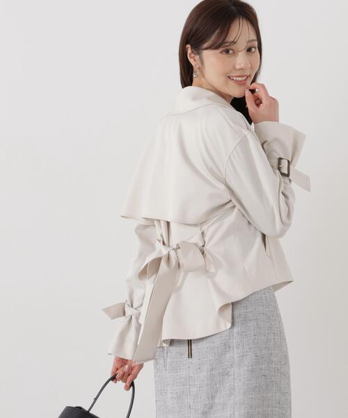 PROPORTION BODY DRESSING（プロポーションボディドレッシング）の「＜防シワ/花粉リリース＞ショートトレンチ / 1216155101（トレンチコート・レディース・ベージュ/ホワイト系その他/グレー・SMALL/MEDIUM）」の18枚目の写真