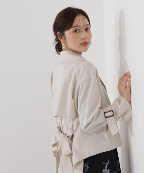 PROPORTION BODY DRESSING（プロポーションボディドレッシング）の「＜防シワ/花粉リリース＞ショートトレンチ / 1216155101（トレンチコート・レディース・ベージュ/ホワイト系その他/グレー・SMALL/MEDIUM）」の15枚目の写真