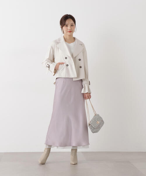 PROPORTION BODY DRESSING（プロポーションボディドレッシング）の「＜防シワ/花粉リリース＞ショートトレンチ / 1216155101（トレンチコート・レディース・ベージュ/ホワイト系その他/グレー・SMALL/MEDIUM）」の20枚目の写真