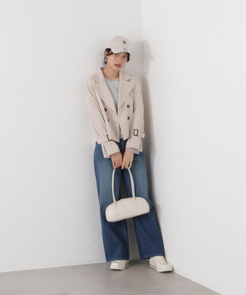 PROPORTION BODY DRESSING（プロポーションボディドレッシング）の「＜防シワ/花粉リリース＞ショートトレンチ / 1216155101（トレンチコート・レディース・ベージュ/ホワイト系その他/グレー・SMALL/MEDIUM）」の4枚目の写真