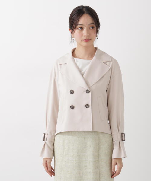 PROPORTION BODY DRESSING（プロポーションボディドレッシング）の「＜防シワ/花粉リリース＞ショートトレンチ / 1216155101（トレンチコート・レディース・ベージュ/ホワイト系その他/グレー・SMALL/MEDIUM）」の5枚目の写真