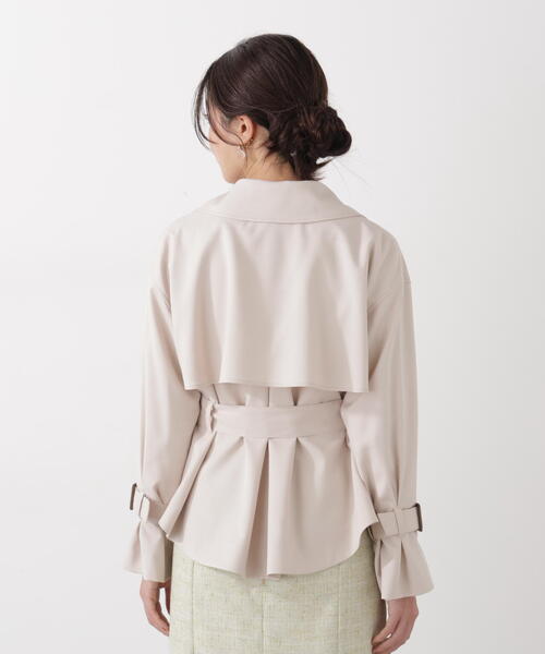 PROPORTION BODY DRESSING（プロポーションボディドレッシング）の「＜防シワ/花粉リリース＞ショートトレンチ / 1216155101（トレンチコート・レディース・ベージュ/ホワイト系その他/グレー・SMALL/MEDIUM）」の9枚目の写真