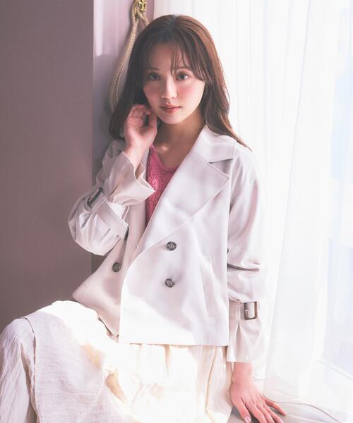 PROPORTION BODY DRESSING（プロポーションボディドレッシング）の「＜防シワ/花粉リリース＞ショートトレンチ / 1216155101（トレンチコート・レディース・ベージュ/ホワイト系その他/グレー・SMALL/MEDIUM）」の3枚目の写真