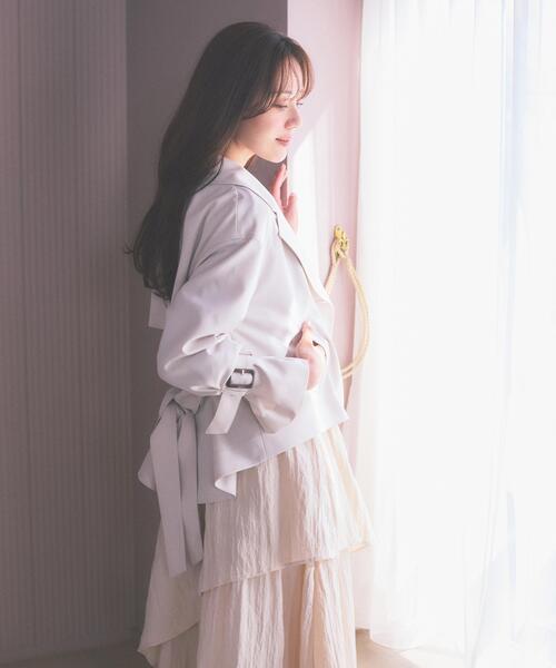 PROPORTION BODY DRESSING（プロポーションボディドレッシング）の「＜防シワ/花粉リリース＞ショートトレンチ / 1216155101（トレンチコート・レディース・ベージュ/ホワイト系その他/グレー・SMALL/MEDIUM）」の4枚目の写真