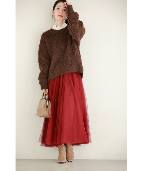 cawaii(カワイイ)の「もっちりふわふわモヘア風ニットプルオーバートップス(ニット/セーター・レディース・ブラウン・FREE)」の4枚目の写真